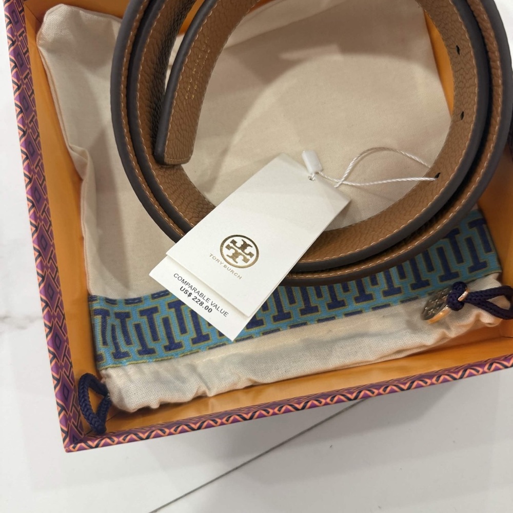 Tory Burch 1.5” Miller Reversible Belt Women’s Size Small - Picture 2 of 6